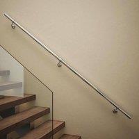 Forgeworks Polished Steel Premium Easy Install Indoor Stair Handrail Kit 2.4m in Silver