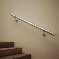 Forgeworks Polished Steel Premium Easy Install Indoor Stair Handrail Kit 1.2m in Silver