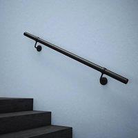 Forgeworks Matt Black Premium Modern Easy Install Indoor Stair Handrail Kit 1.2m