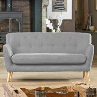 Artemis Home Lynwood 177cm Wide Scandi Style Hessian Fabric 3 Seat Sofa in Light Grey