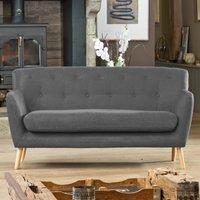 Artemis Home Lynwood 177cm Wide Scandi Style Hessian Fabric 3 Seat Sofa in Dark Grey