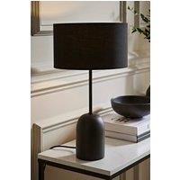 ValueLights Kaiden Black Dome Table Lamp with Fabric Drum Lamp Shade