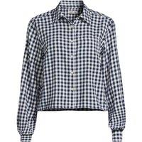 Lands' End Women's Plus Cropped Flannel Shirt in Blue | Size: 24-26