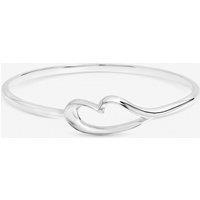Inicio Women's Sterling Silver Plated Polished Heart Bangle - Gift Pouch