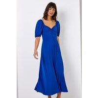 Roman Women's Ruched Jersey Tie Detail Midi Dress in Royal | Size: 10