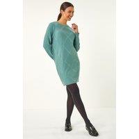 Roman Women's Pearl Embellished Jumper Dress in Dark Green | Size: 18