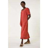 Roman Women's Contrast Stitch Woven Dress in Orange | Size: 10