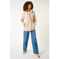 Roman Women's Lightweight Hooded Jacket in Stone | Size: 14