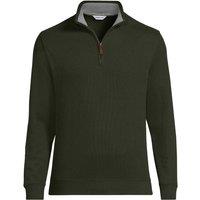 Lands' End Men's Bedford Quarter Zip Jumper in Dark Olive | Size: Small