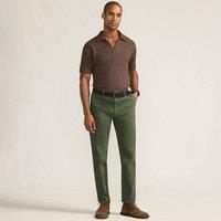 Lands' End Men's Belted Textured Chinos, Straight Fit in Bottle Green | Size: 40R