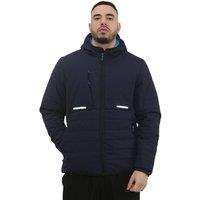 MyShoeStore Men's Thermal Padded Softshell Jacket Windproof Water Resistant Winter Coat in Navy | Size: Medium