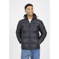 Brave Soul Men's Heat Sealed Hooded Padded Jacket in Black | Size: Large