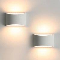 Pheashine 2 Pack White Plaster Up Down Wall Sconce, G9 4W Warm Light 20139cm