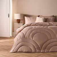OHS Quilted Arches Coverless 7.5 TOG Duvet Bedding Set in Light Brown | Size: King