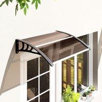 OUTSUNNY Outdoor Window Door Canopy Fixed Awning Porch UV Water Cover in Brown | Size: 100 cm