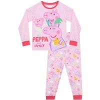 Peppa Pig Girl's Peppa, George & Evie Long Sleeve Pyjamas in Pink | Size: 3-4 Years