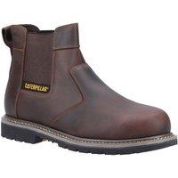 Caterpillar Men's 'Powerplant Dealer' Leather Safety Boots in Brown | Size: 13
