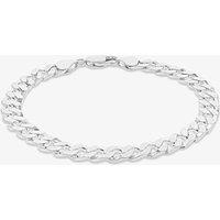 T.H.Baker Men's Sterling Silver Flat Square Link Curb Bracelet 20cm 8.23.7123 | Size: 20 cm