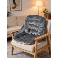 Living and Home Soft Plush Anti-Slip Seat Cushion with Elastic Straps in Grey