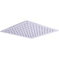 Bathroom Kingdom 250mm Chrome Square Stainless Steel Slim Shower Head in Silver