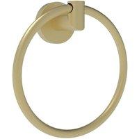 Bathroom Kingdom Melbourne Brushed Brass Round Towel Ring in Gold