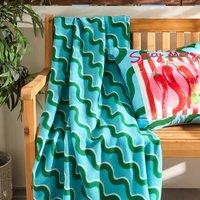 OHS Swirl Polar Fleece Throw Blanket Lightweight Bedspread in Blue | Size: 120 cm x 150 cm