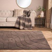OHS Tufted Contour Rug Soft Floor Carpet Non Slip Area Mat in Brown | Size: 120 cm x 170 cm
