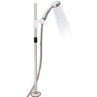 mysmartbuy Freestanding Telescopic Shower Head Holder - Suction Cup Bath Stand for Hands-Free Showering - Extends From 84-140cm in Silver