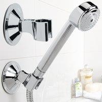 mysmartbuy Chrome Shower Head Holder - Easy To Install Wall Mounted Vacuum Suction Cup Bathroom Bracket in Silver