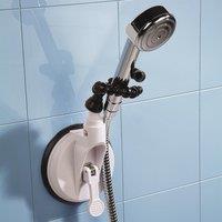 mysmartbuy Flexible Bathroom Suction Holder with 2 Adjustable Arms for Shower Head or Hairdryer - Measures H29cm in White