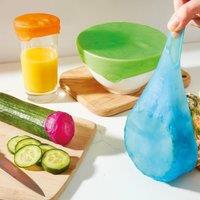 mysmartbuy Set of 4 Reusable Food Covers - Fridge & Freezer Safe Stretch & Cling Flexible Self-Adjusting Silicone Tops Lids