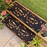 mysmartbuy Set of 4 Decorative Rubber Step Mats - 75 x 25cm Wrought Iron Effect Indoor or Outdoor Weather Resistant Non Slip Mats | Size: Small