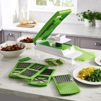 mysmartbuy 8-in-1 Slicing & Chopping Set with Grater, Mandolin, 6 Push-Through Food Cutters & Fridge Safe Storage Box - 14 x 31.5 x 11.5cm
