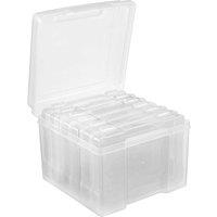 mysmartbuy Photo Storage Boxes for 7x5 Photographs - Storage Organiser with 6 Clip Lock Cases & 600 Photo Capacity in Clear