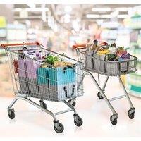mysmartbuy Foldable 2-in-1 Trolley Tote Bags - Reusable & Expandable Strong Durable PVC Coated Shopping Bag Set