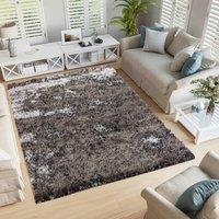 Desire Rugs Modern Soft Two Tone Shimmer Shaggy Area Rugs in Silver | Size: 60 cm x 220 cm