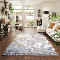 Desire Rugs Solarius Modern Abstract Area Rug - Stylish Abstract Patterns for Trendy Homes in Gold | Size: 120 cm x 170 cm