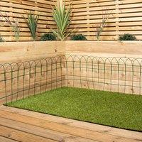 Samuel Alexander 10m x 40cm Green PVC Coated Metal Garden Patio Border Fencing | Size: 10m x 40 cm