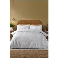 Catherine Lansfield 'Folkstone Geo' Duvet Cover Set in White | Size: Single