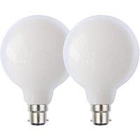 Harper Living 8 Watts G95 B22 BC Bayonet LED Bulb Opal Globe Warm White 3000K Dimmable, Pack of 2