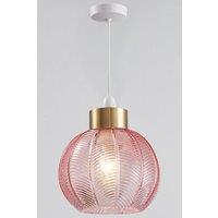 Harper Living Easy Fit Glass Pendant Shade 21cm Diameter in Pink