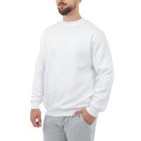 Smart Living Men's Polycotton Crewneck Sweatshirt - Comfortable & Versatile in White | Size: Medium