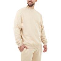 Smart Living Men's Polycotton Crewneck Sweatshirt - Comfortable & Versatile in Stone | Size: Medium