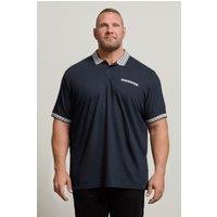 BadRhino Men's Jacquard Checked Collar Polo Shirt in Dark Navy | Size: 5-6XL
