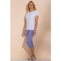Klass. Women's Embellished Pull On Cropped Trousers in Lavender | Size: 22
