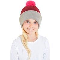 Hats Hats Hats Women's Colour Block Bobble Hat in Burgundy