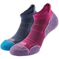 1000 Mile Women's 2 Pack Run Socklet - Single Layer Socklet - Twin Pack in Pink | Size: 3-5.5