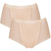 Sloggi Women's Control Maxi 2 Pack Briefs in Nude | Size: 16