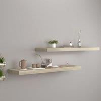 Berkfield Home Floating Wall Shelves 2 pcs Oak 90x23.5x3.8 cm MDF in Brown