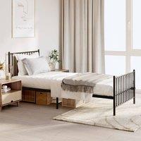 Berkfield Home Metal Bed Frame with Headboard & Footboard Black 90x200 cm